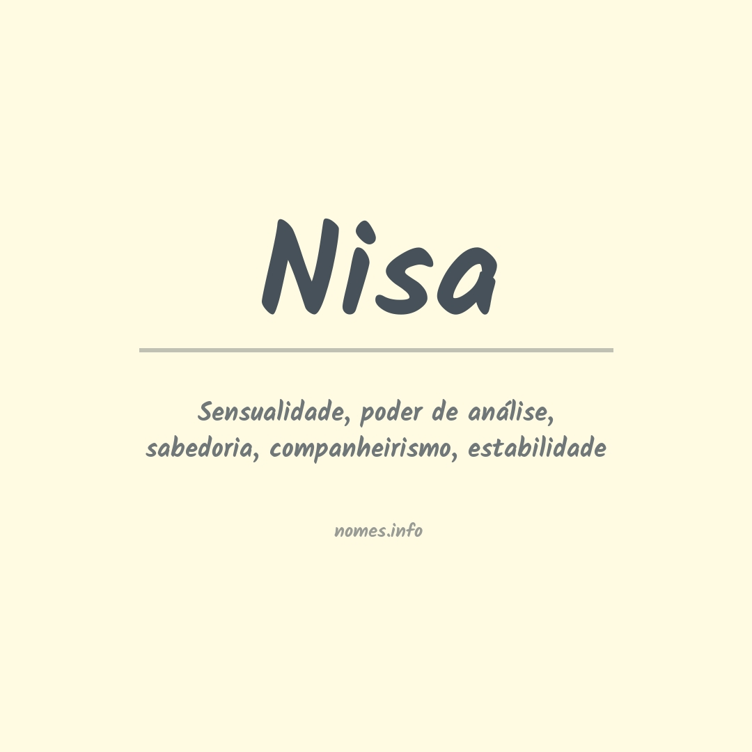 Significado do nome Nisa Significado do nome Nisa