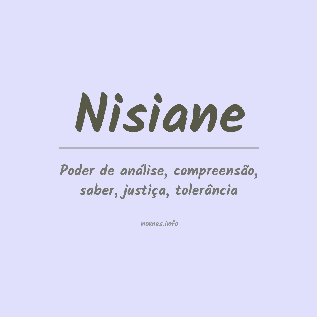 Significado do nome Nisiane