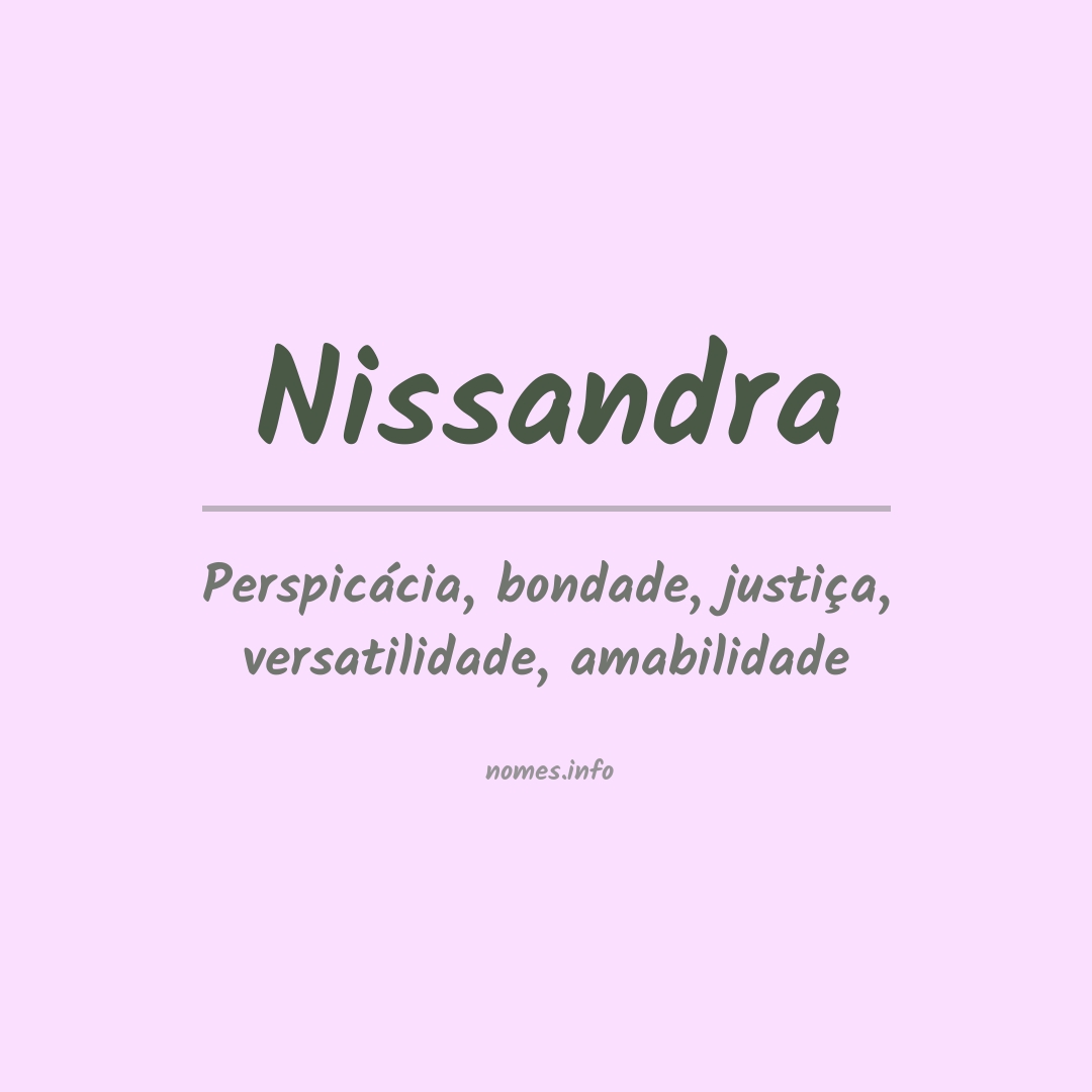 Significado do nome Nissandra
