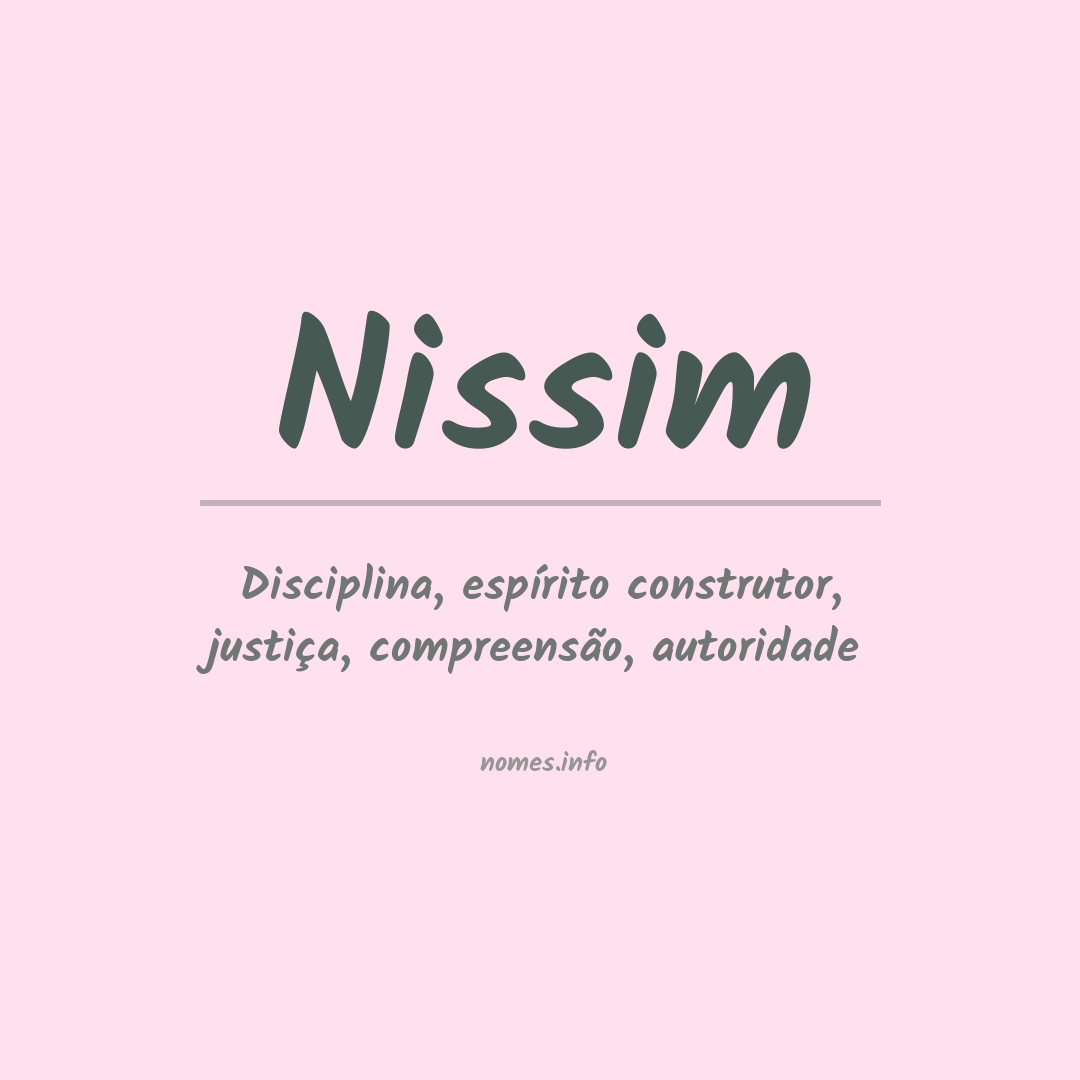 Significado do nome Nissim