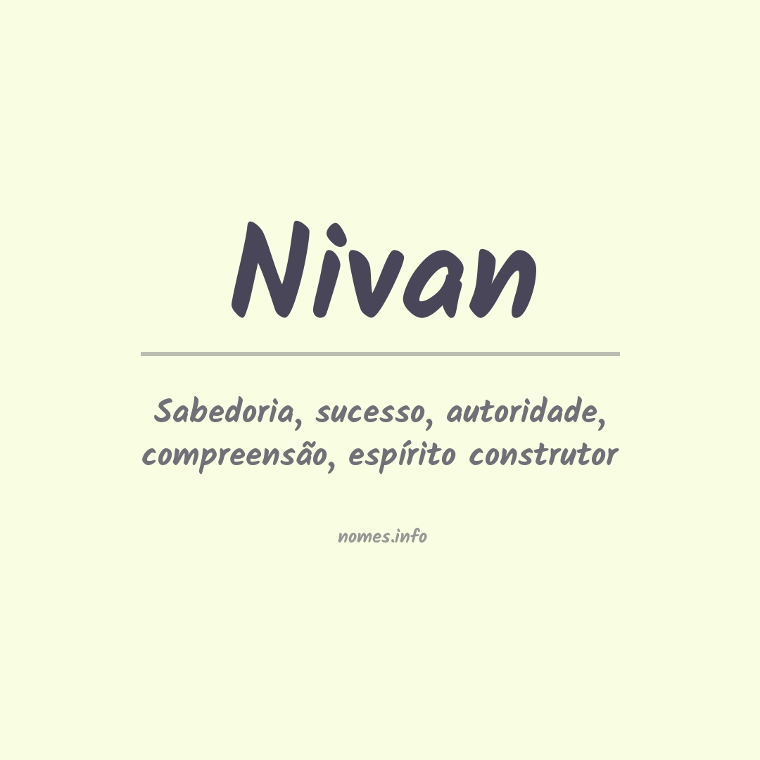 Significado do nome Nivan