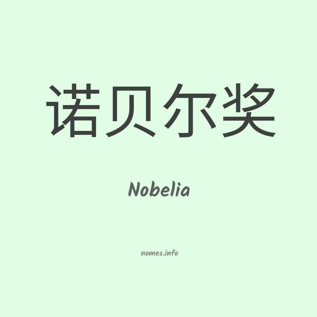 Nobelia em chinês