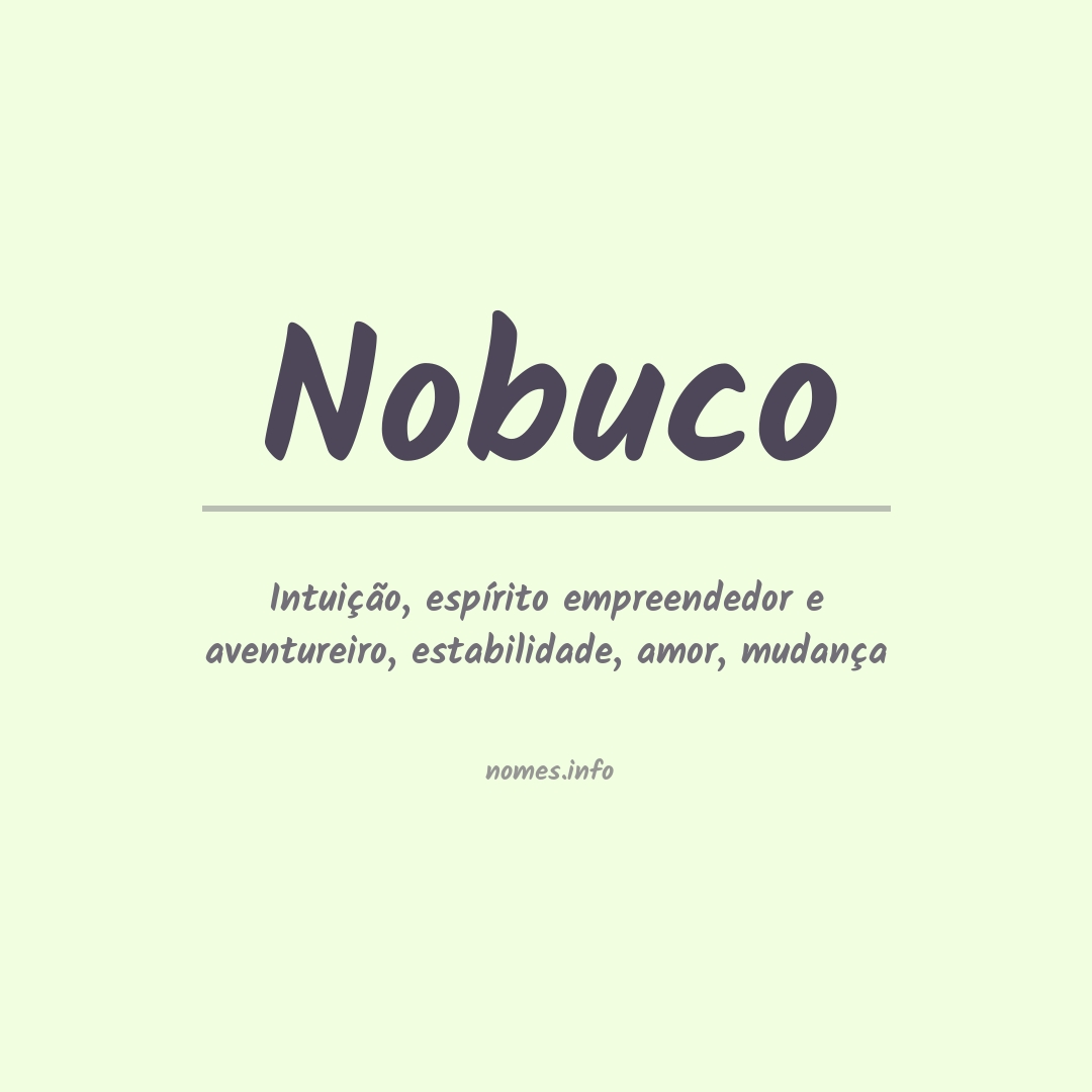 Significado do nome Nobuco