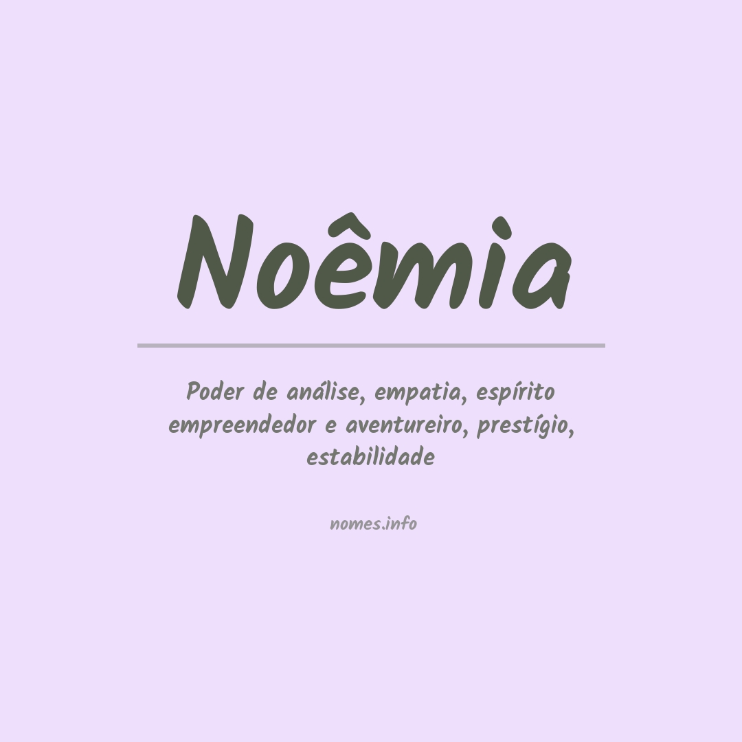 Significado do nome Noêmia