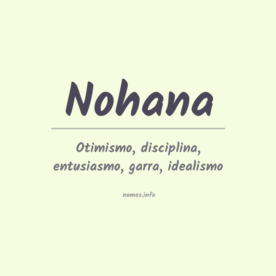 Significado do nome Nohana