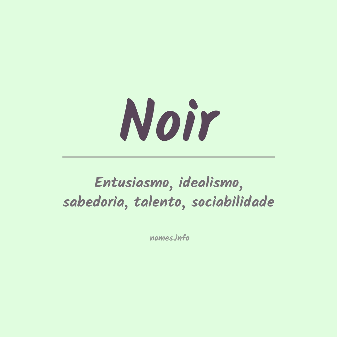 Significado do nome Noir