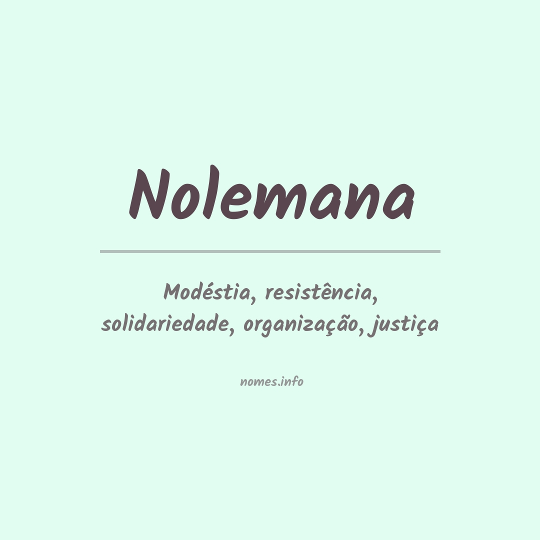 Significado do nome Nolemana