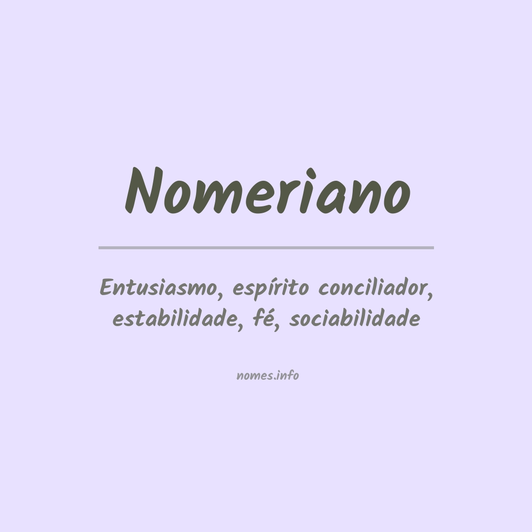 Significado do nome Nomeriano