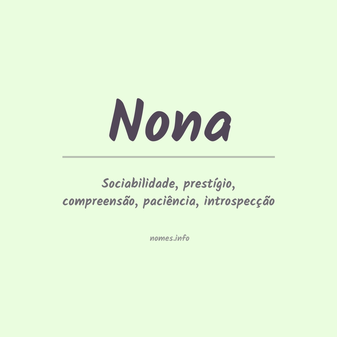 Significado do nome Nona
