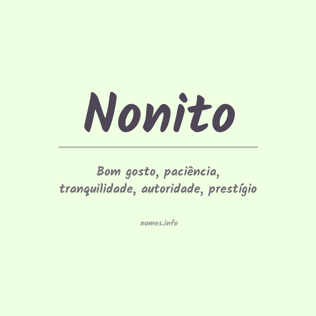Significado do nome Nonito