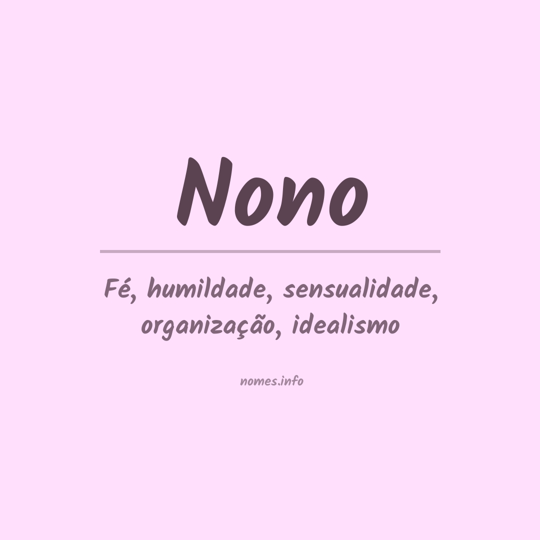 Significado do nome Nono