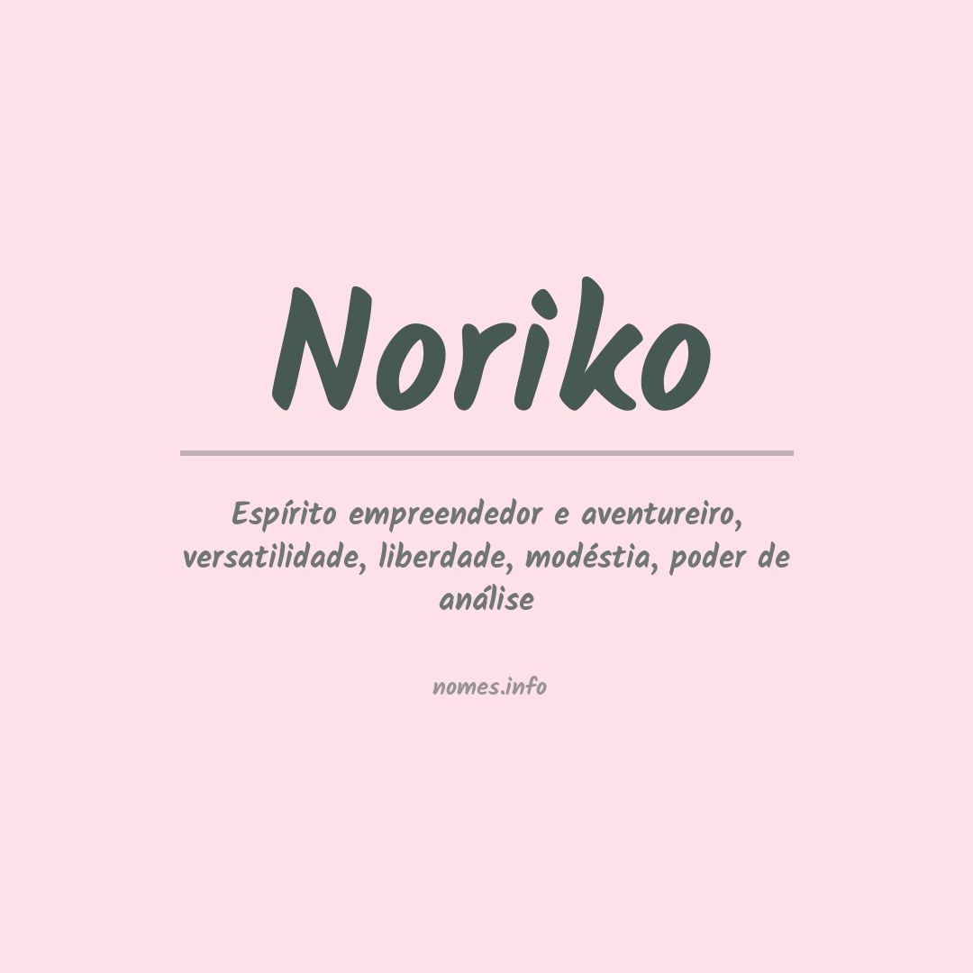 Significado do nome Noriko