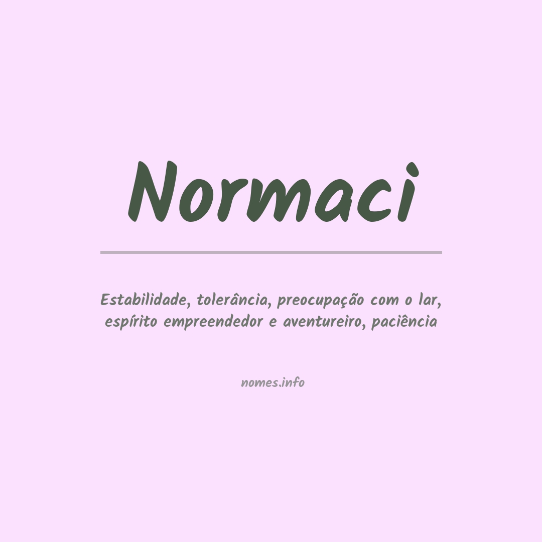 Significado do nome Normaci