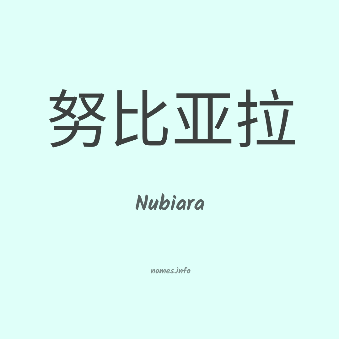Nubiara em chinês
