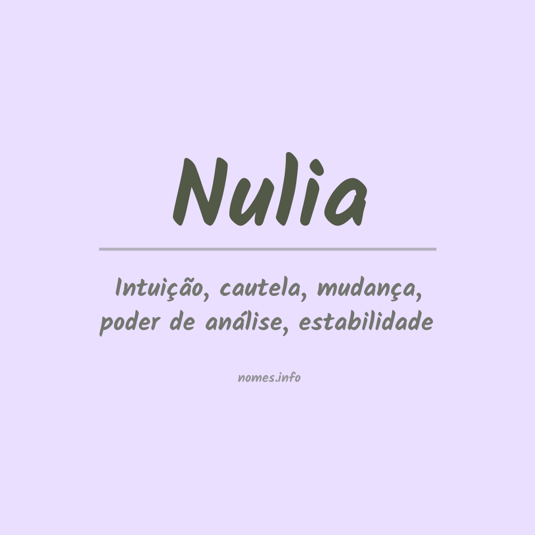 Significado do nome Nulia