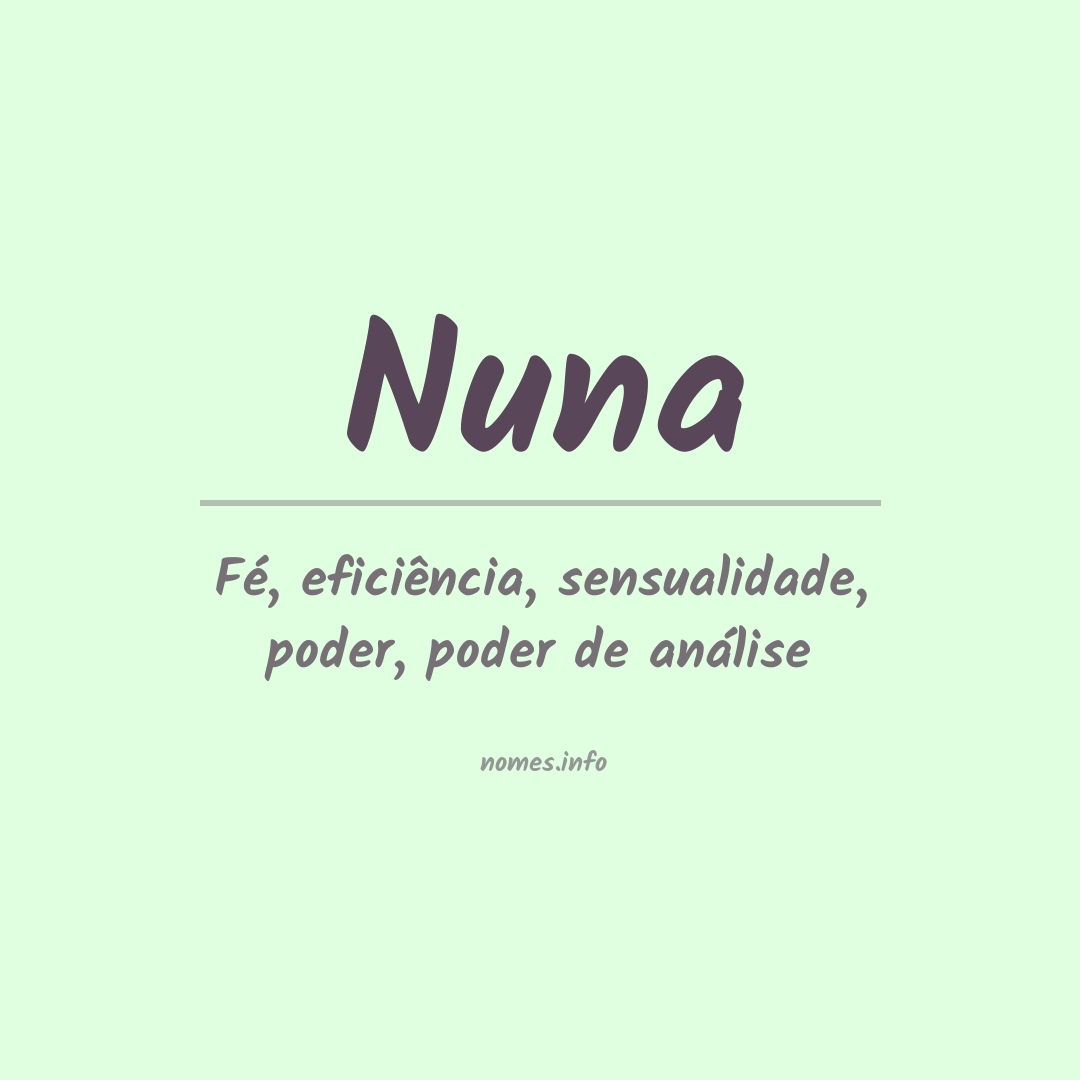 Significado do nome Nuna