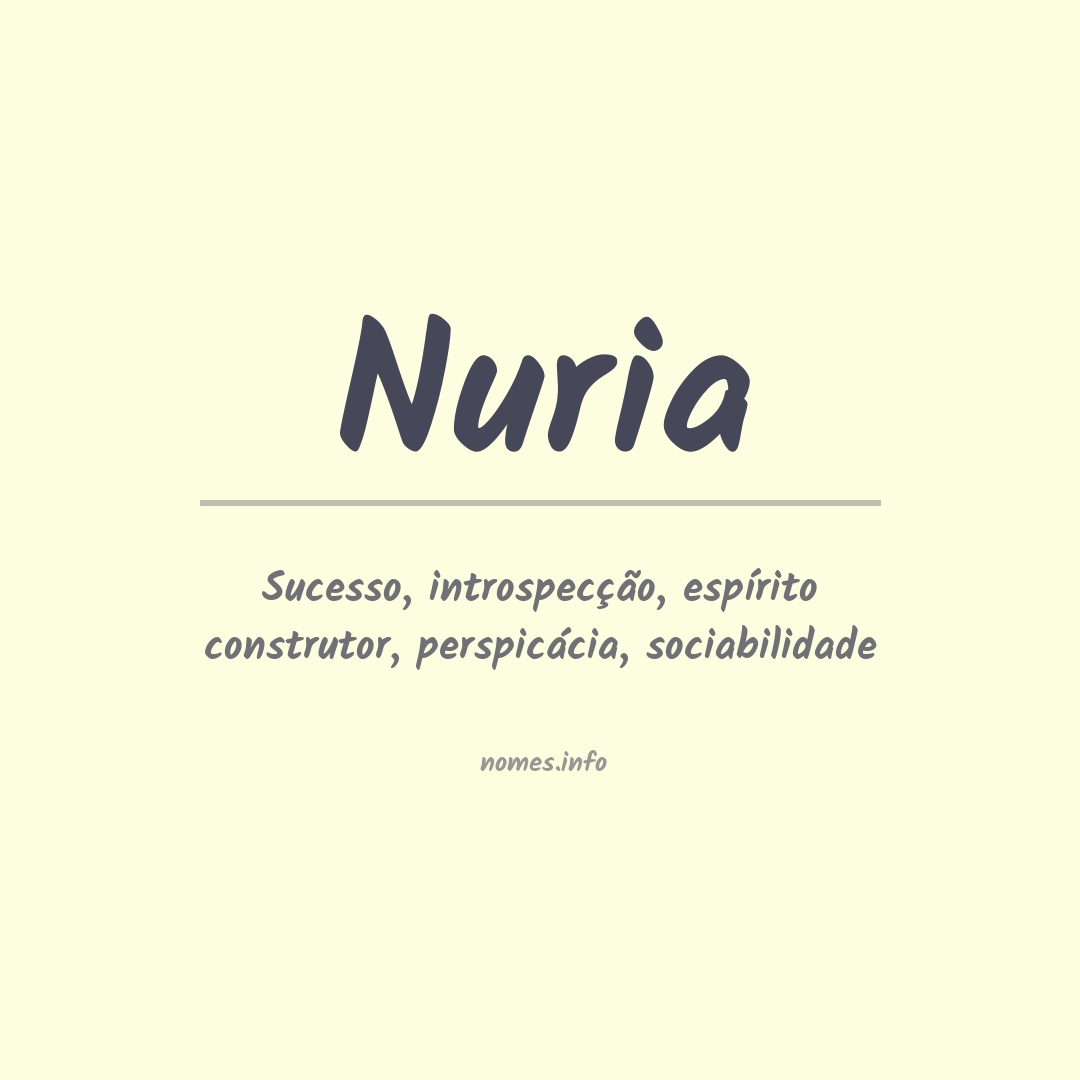 Significado do nome Nuria