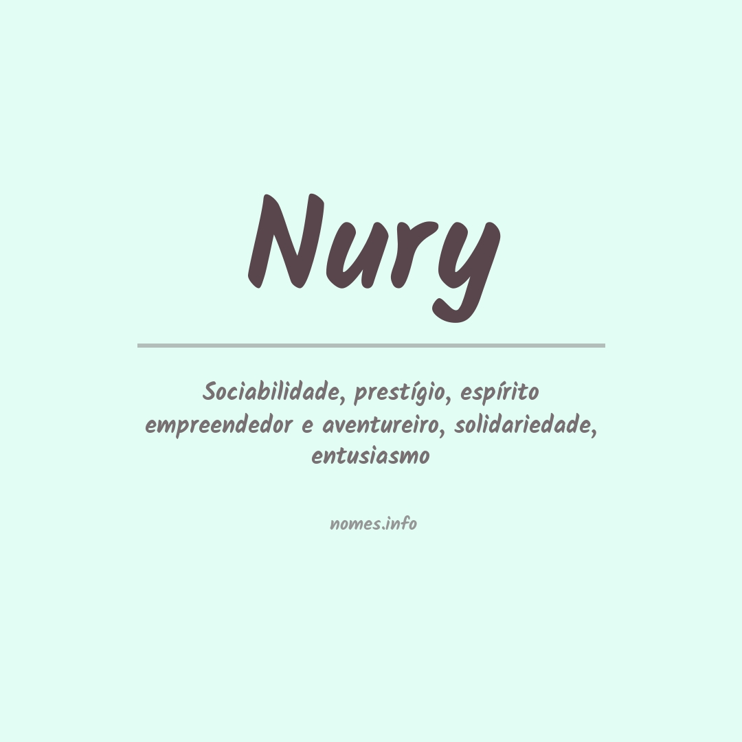 Significado do nome Nury