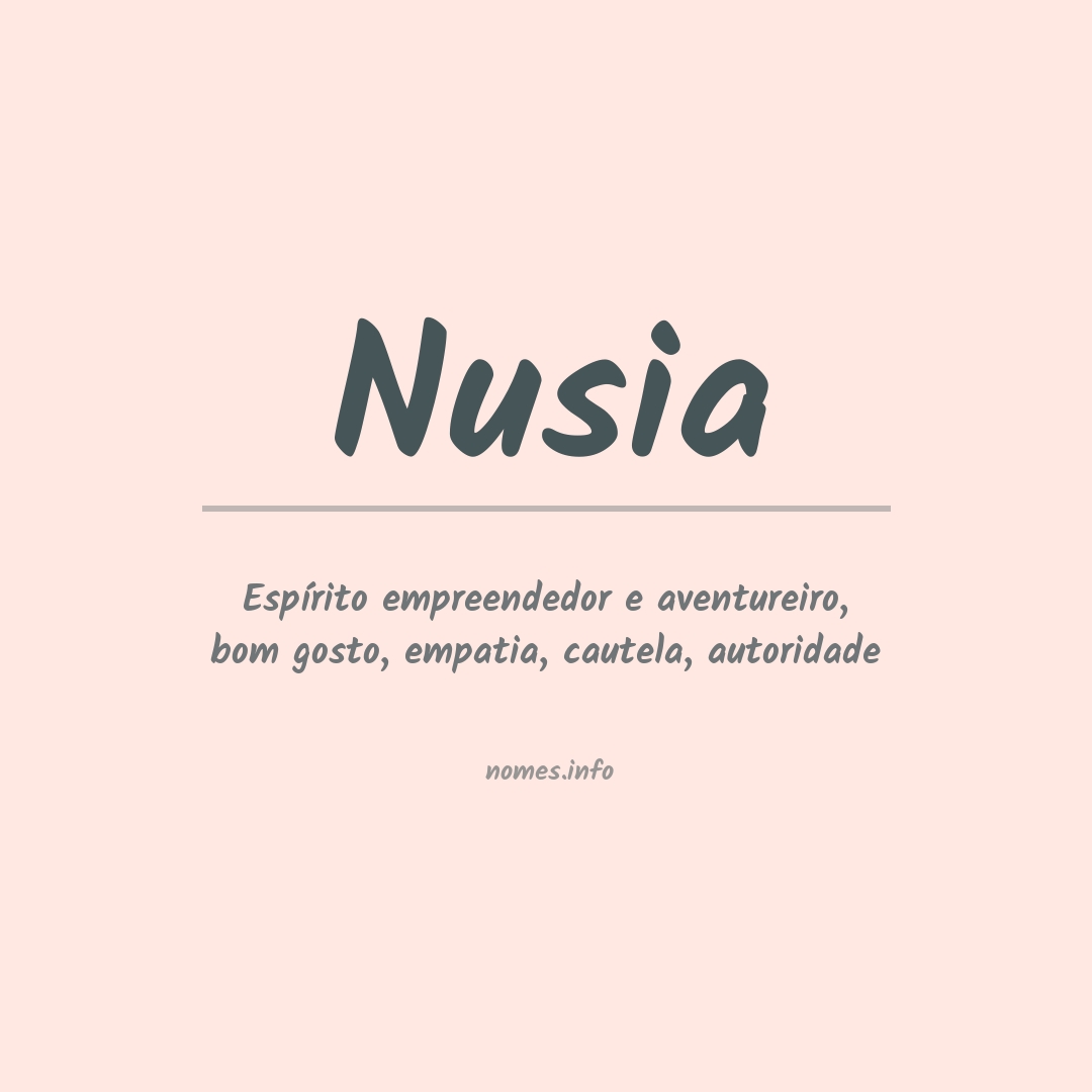 Significado do nome Nusia