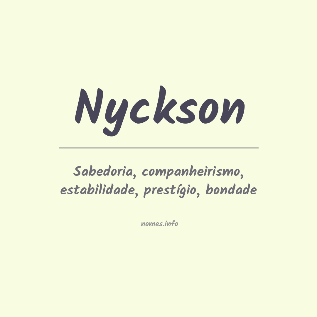 Significado do nome Nyckson