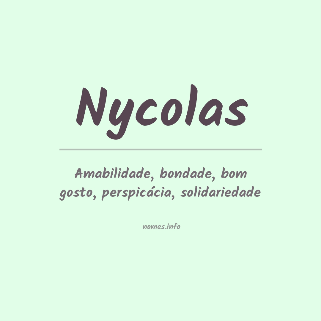 Significado do nome Nycolas