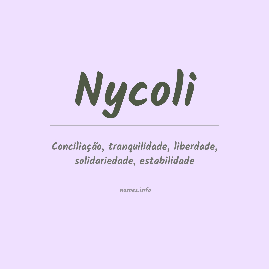 Significado do nome Nycoli