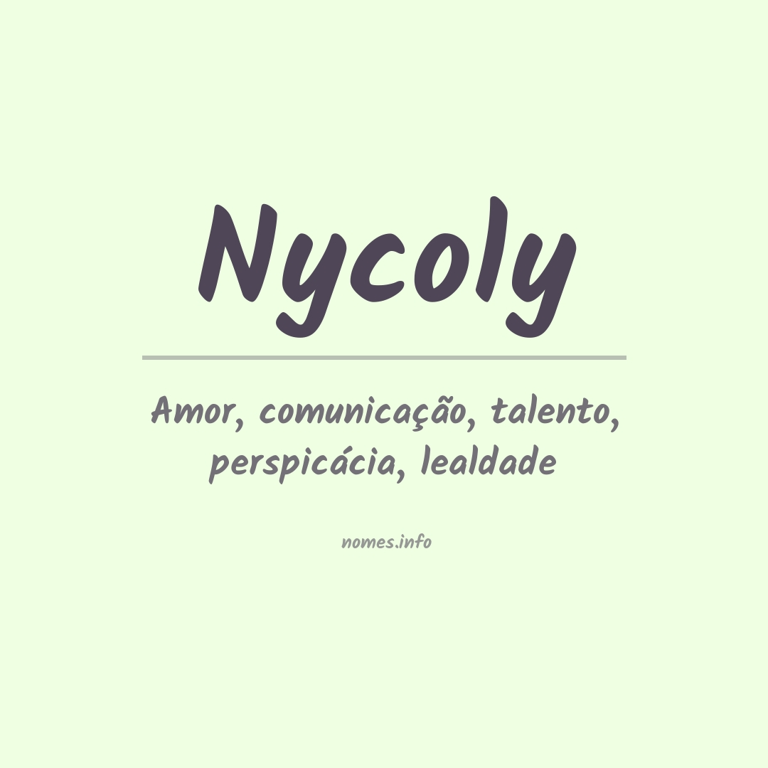 Significado do nome Nycoly