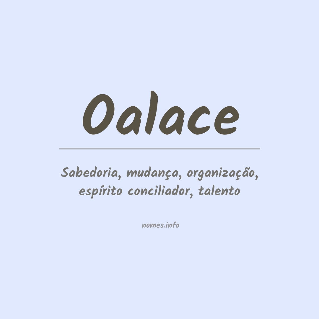 Significado do nome Oalace