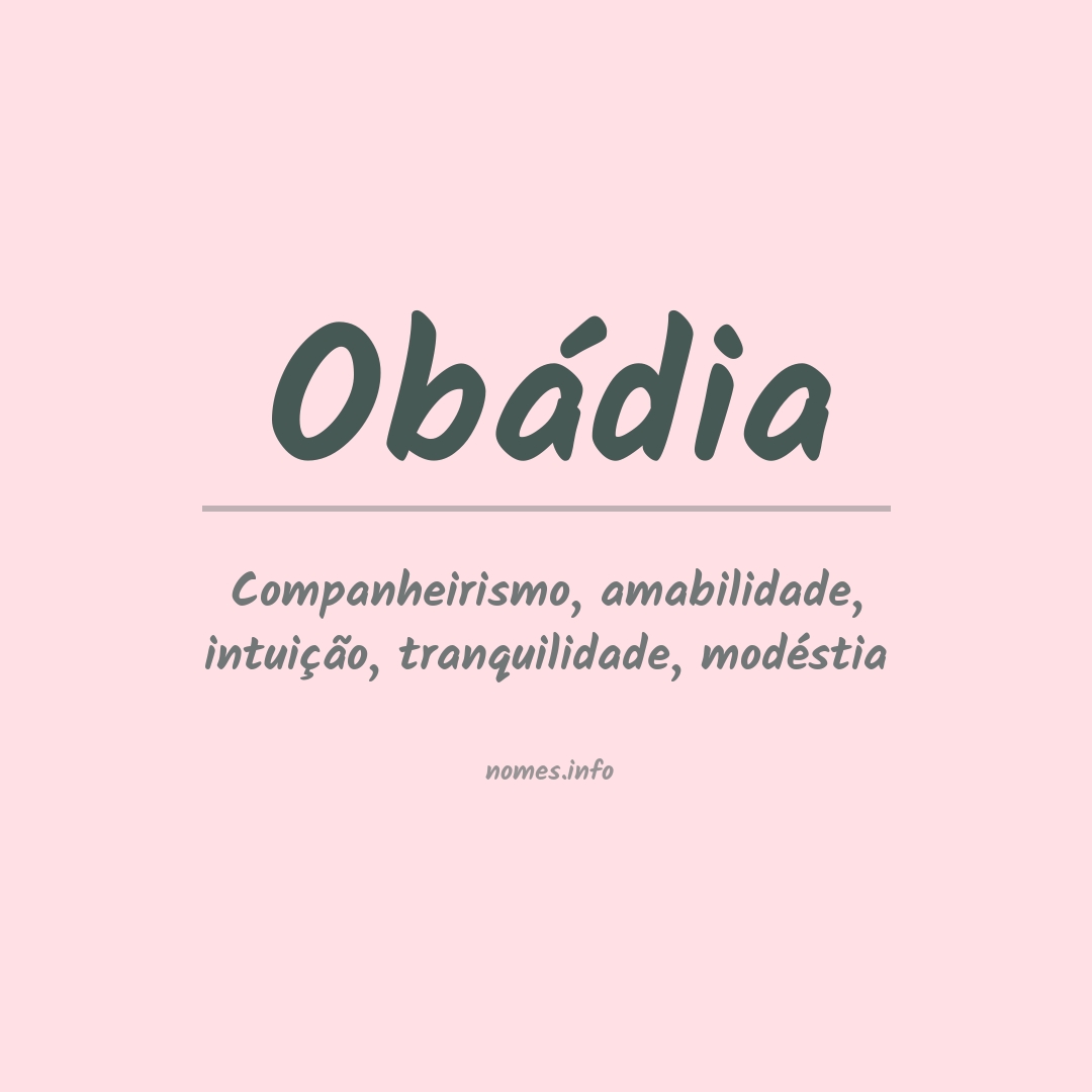 Significado do nome Obádia
