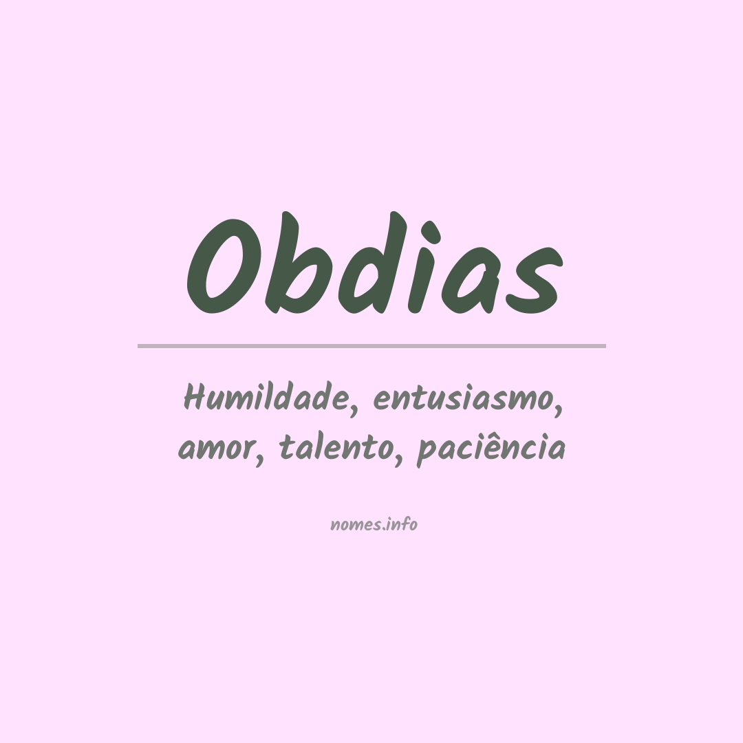 Significado do nome Obdias