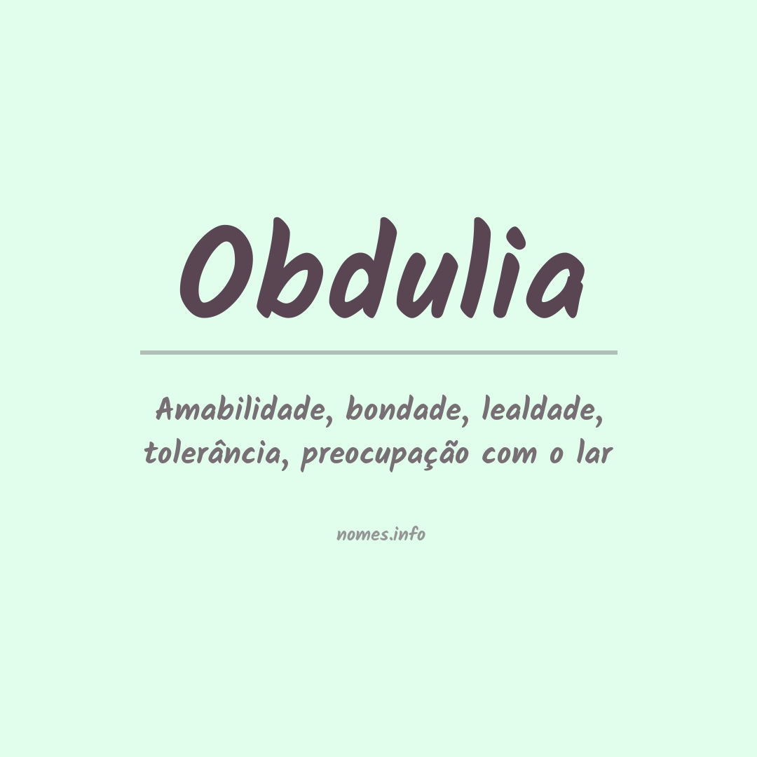 Significado do nome Obdulia