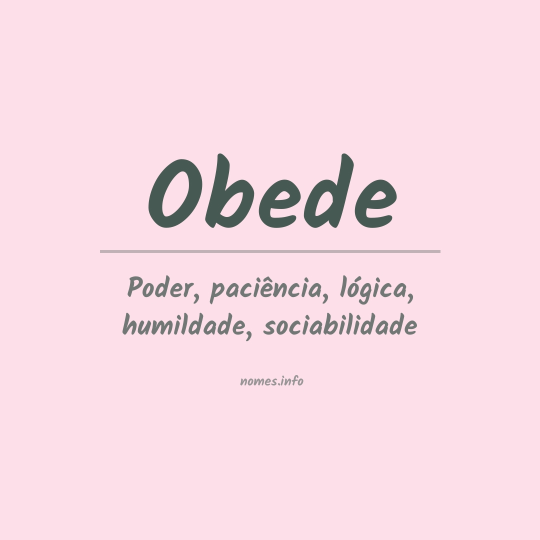 Significado do nome Obede