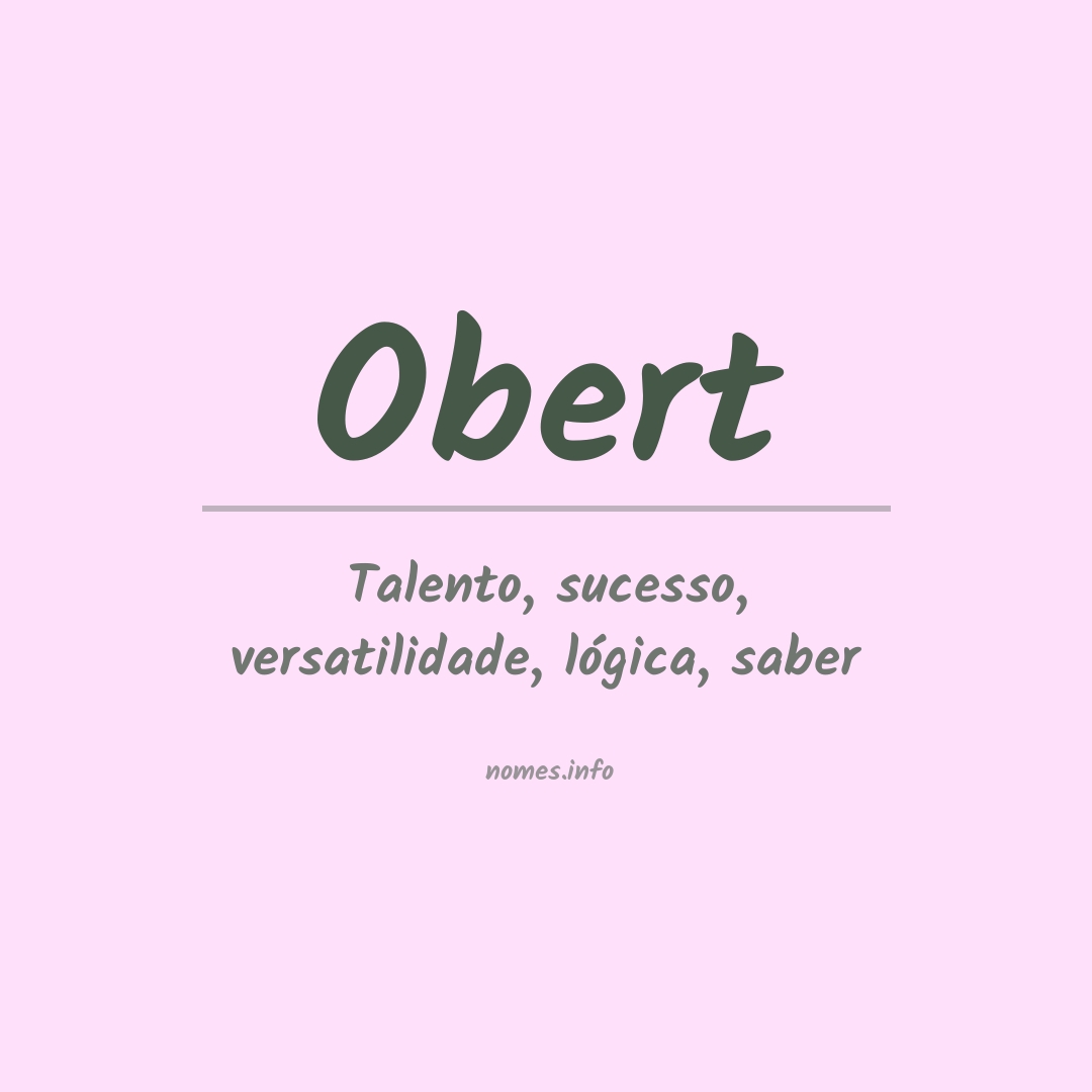 Significado do nome Obert