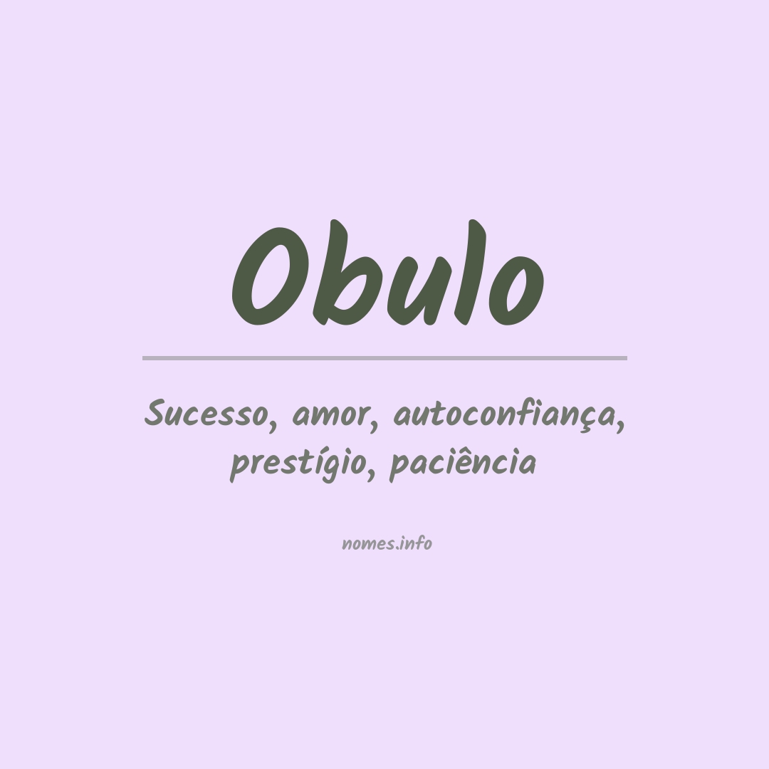 Significado do nome Obulo