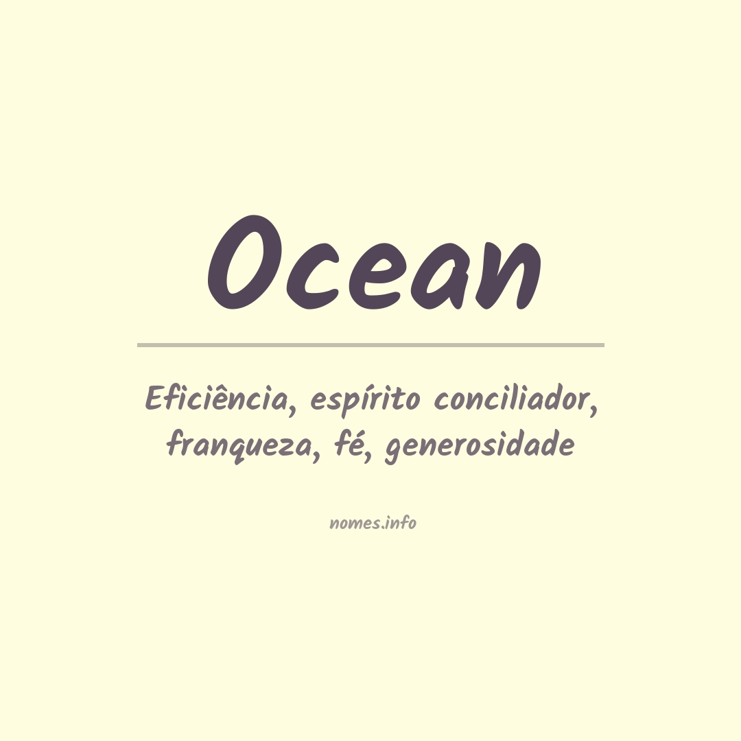 Significado do nome Ocean