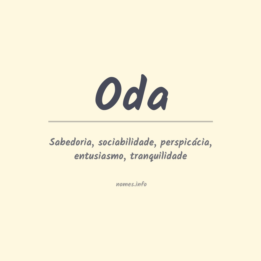 Significado do nome Oda