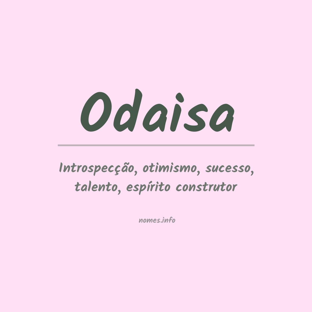 Significado do nome Odaisa