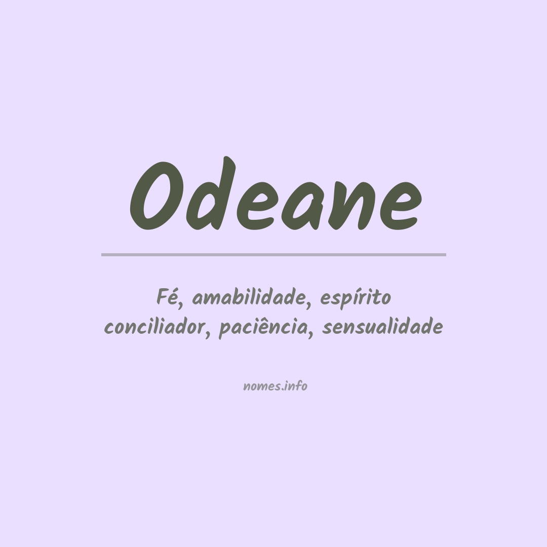 Significado do nome Odeane
