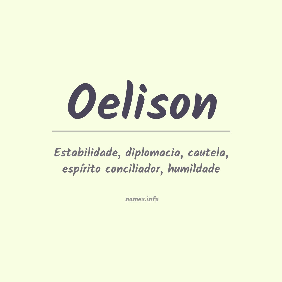 Significado do nome Oelison