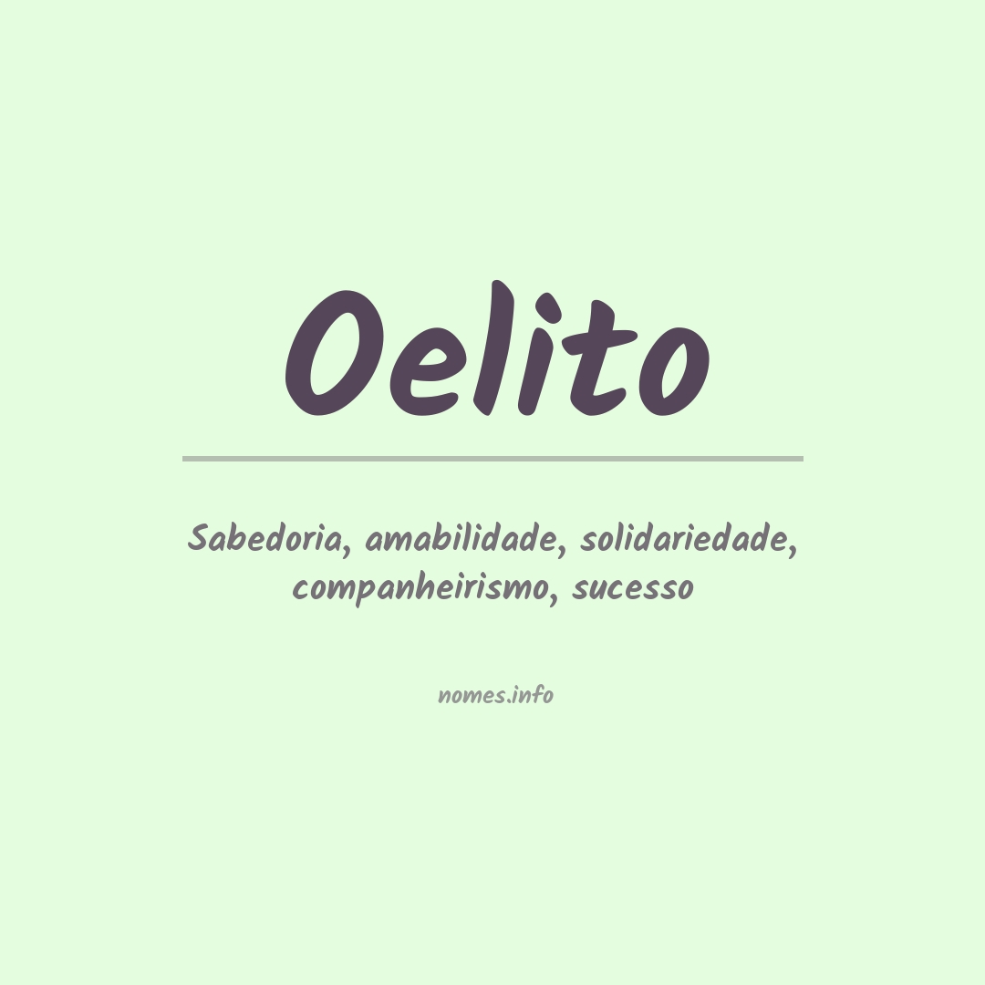 Significado do nome Oelito