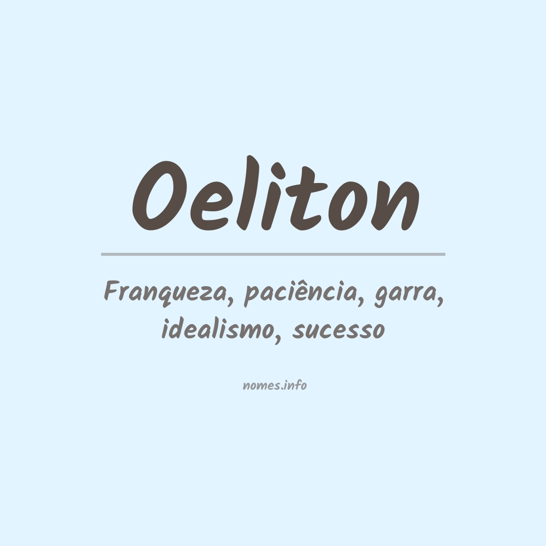 Significado do nome Oeliton