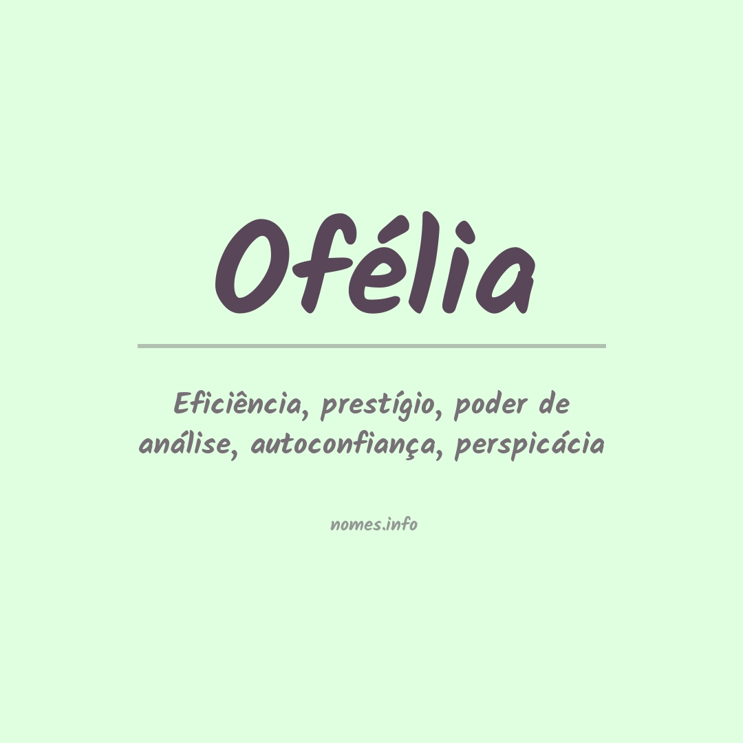 Significado do nome Ofélia