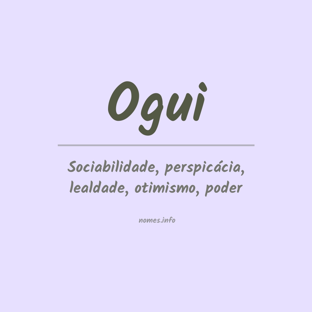 Significado do nome Ogui