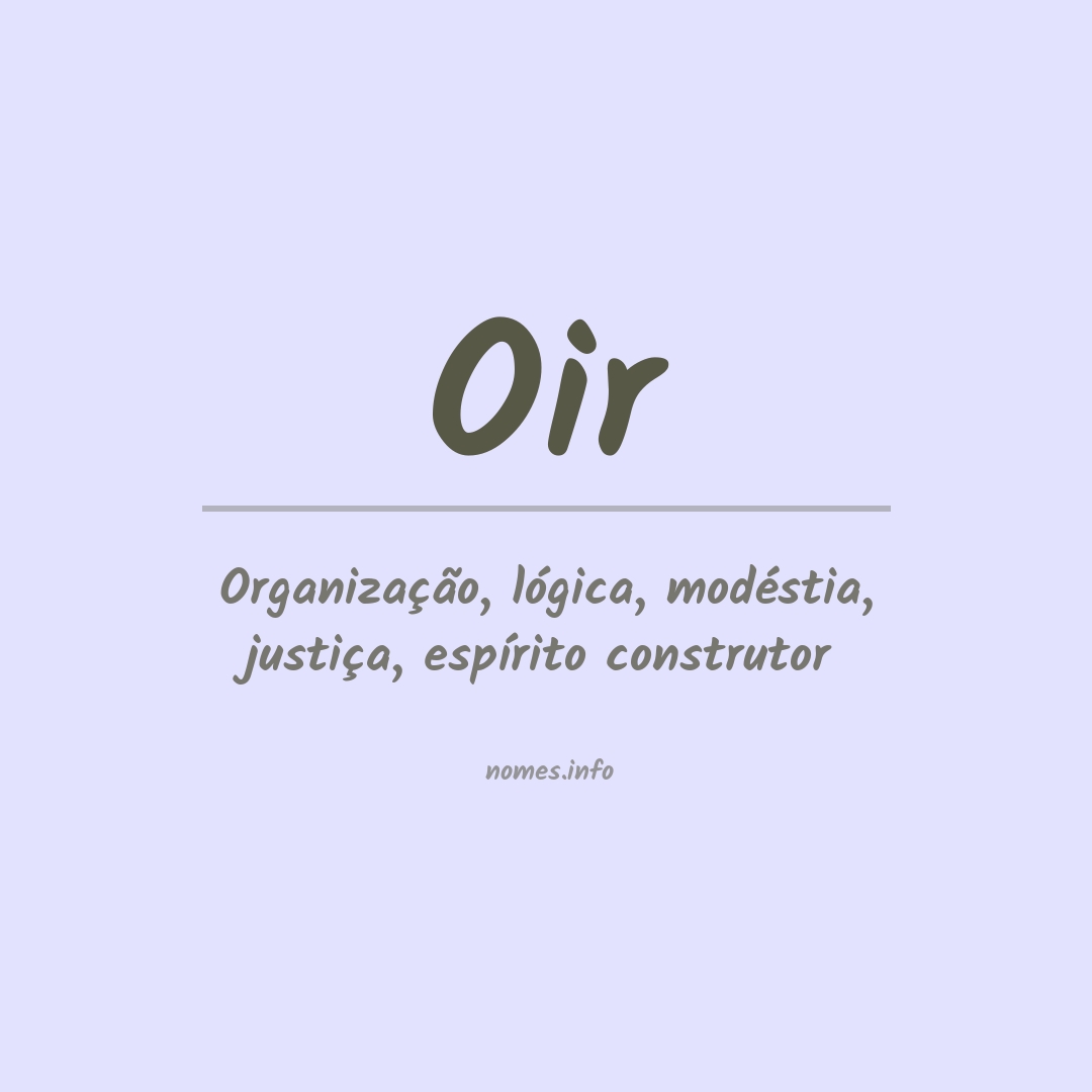 Significado do nome Oir