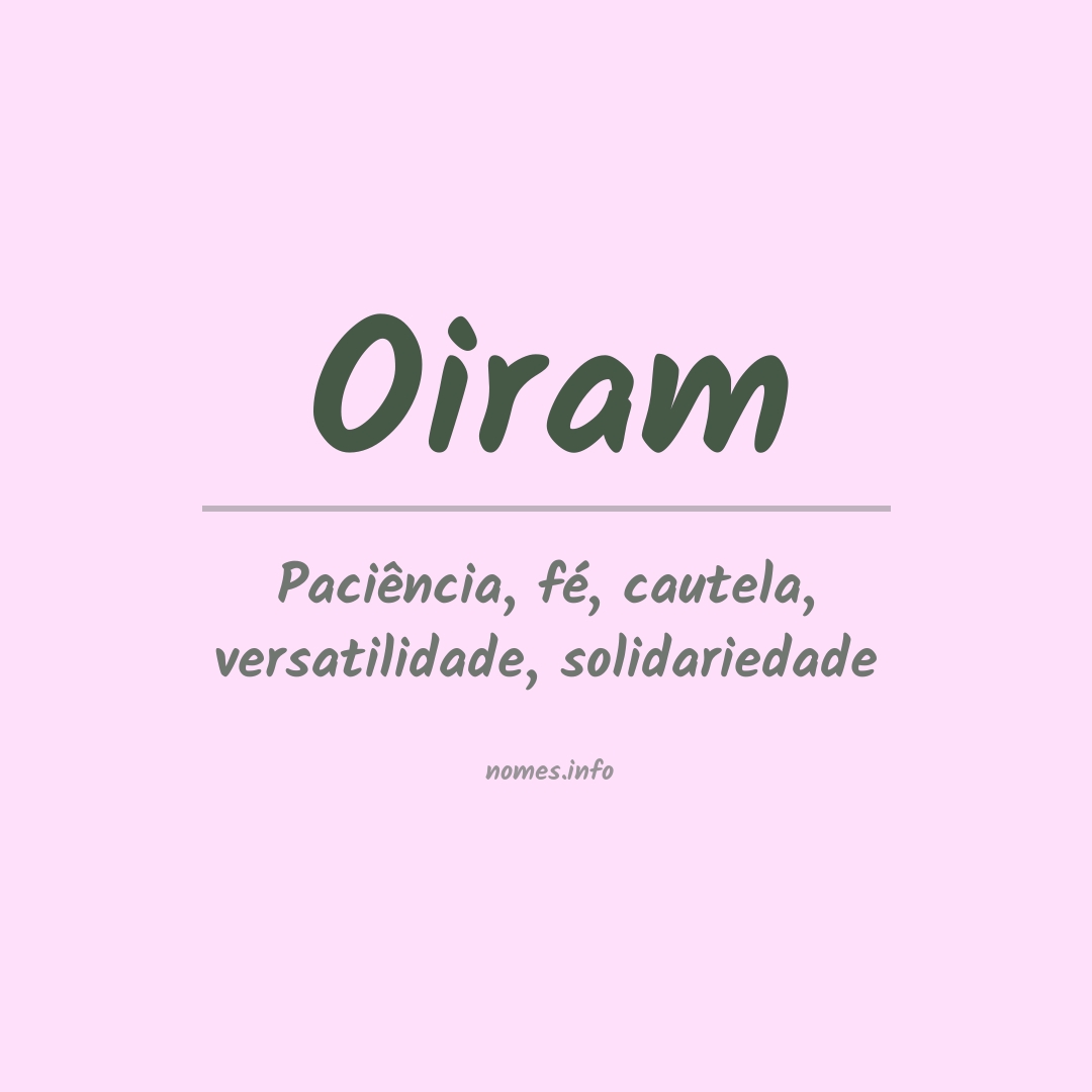 Significado do nome Oiram