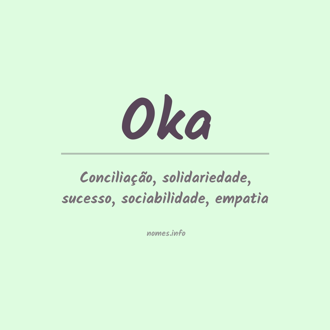Significado do nome Oka