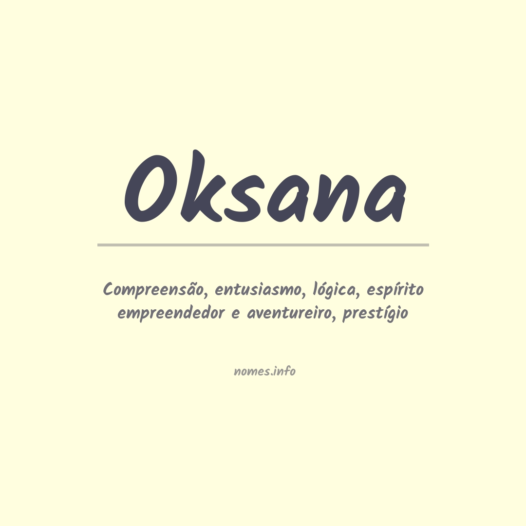Significado do nome Oksana