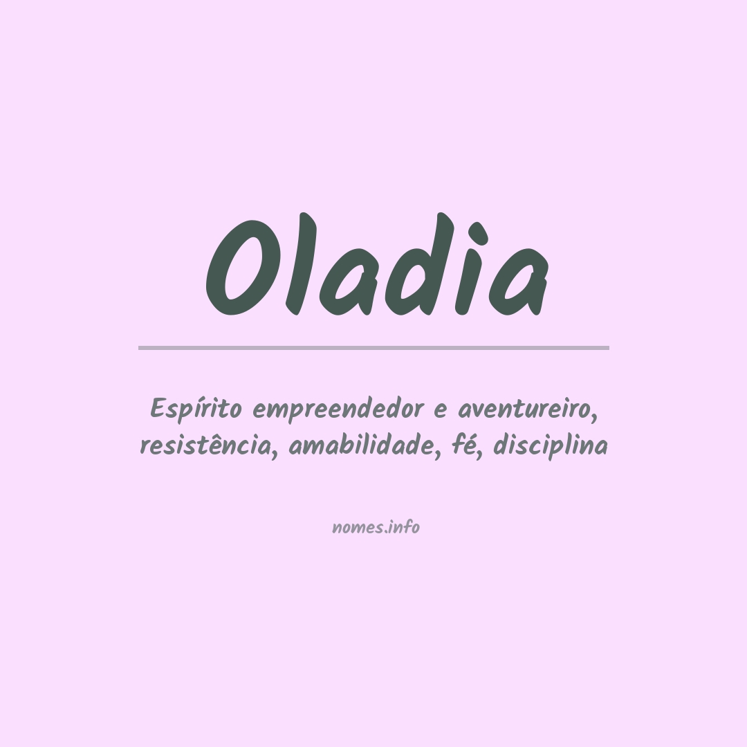 Significado do nome Oladia