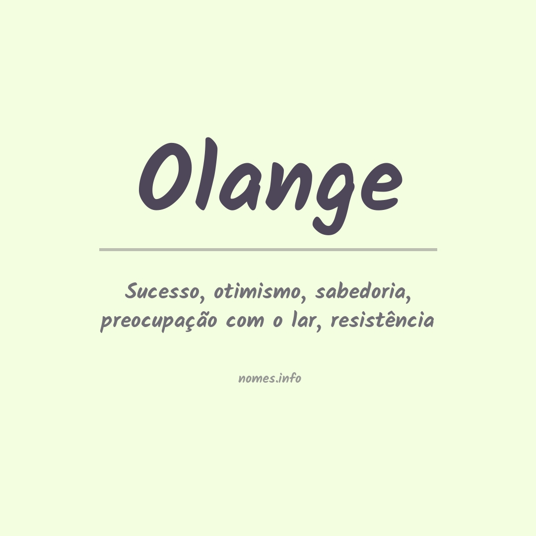 Significado do nome Olange