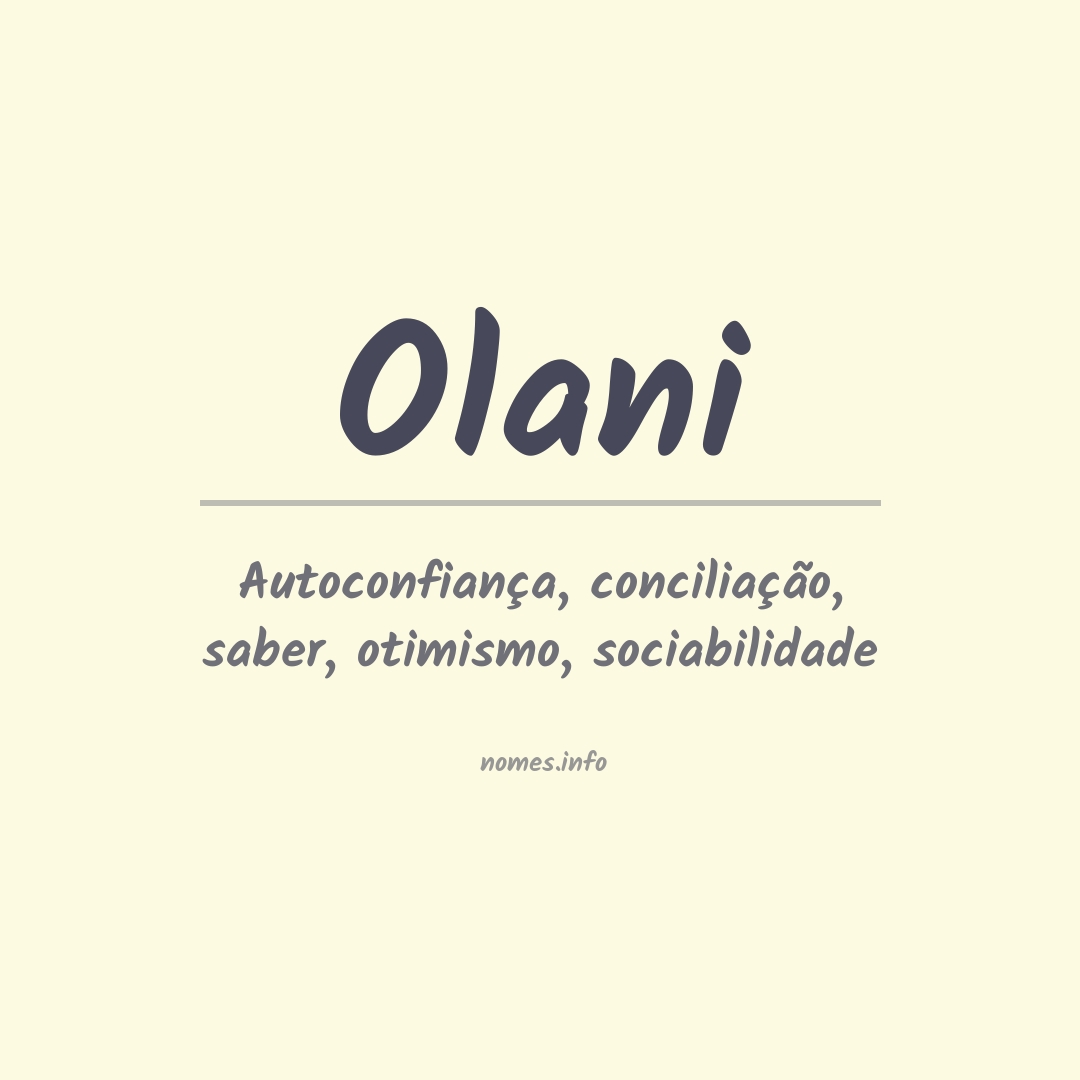 Significado do nome Olani